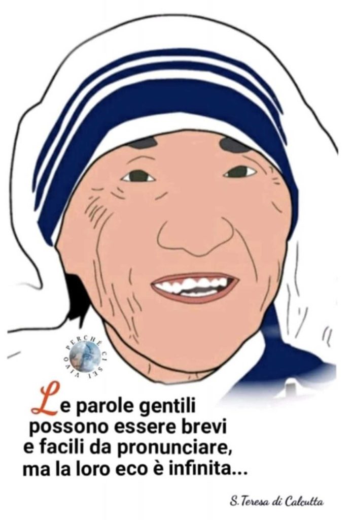 Le parole gentili possono essere brevi e facili da pronunciare, ma la loro eco è infinita... (santa Teresa di Calcutta)