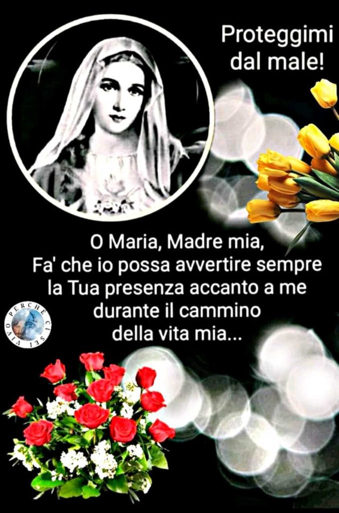 O Maria, Madre mia, fa che io possa avvertire sempre la Tua presenza accanto a me durante il cammino della vita mia...