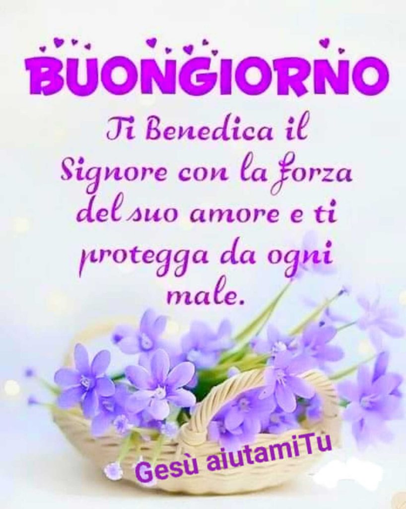 BUONGIORNO. Ti benedica il Signore con la forza del Suo amore e ti protegga da ogni male. (Gesù aiutamiTu)