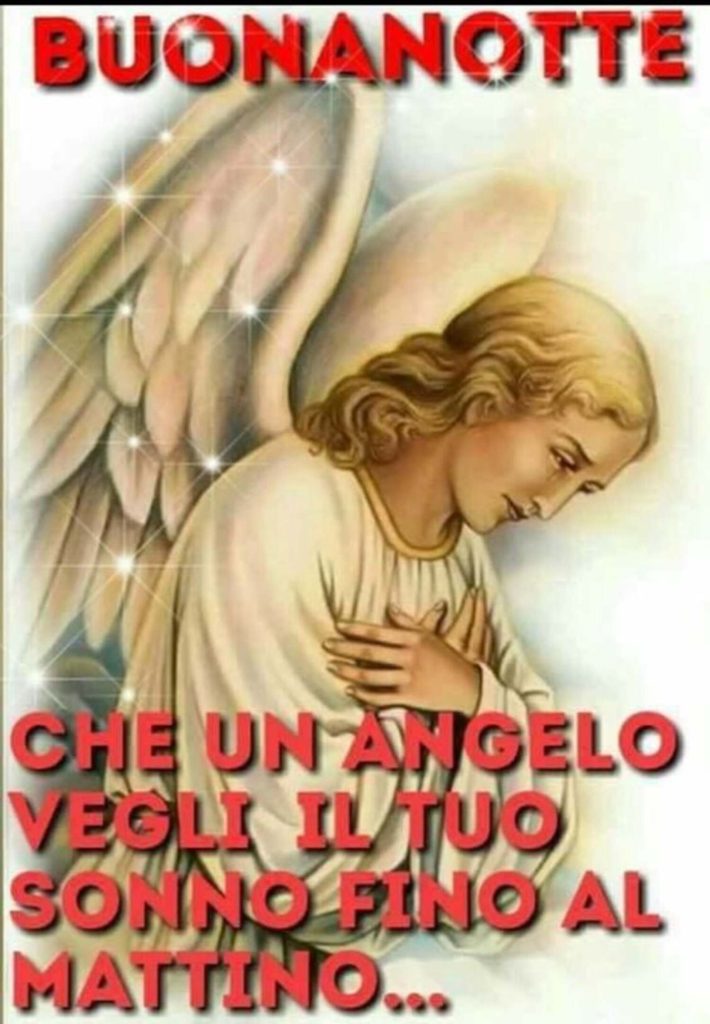 Buonanotte. Che un Angelo vegli il tuo sonno fino al mattino!