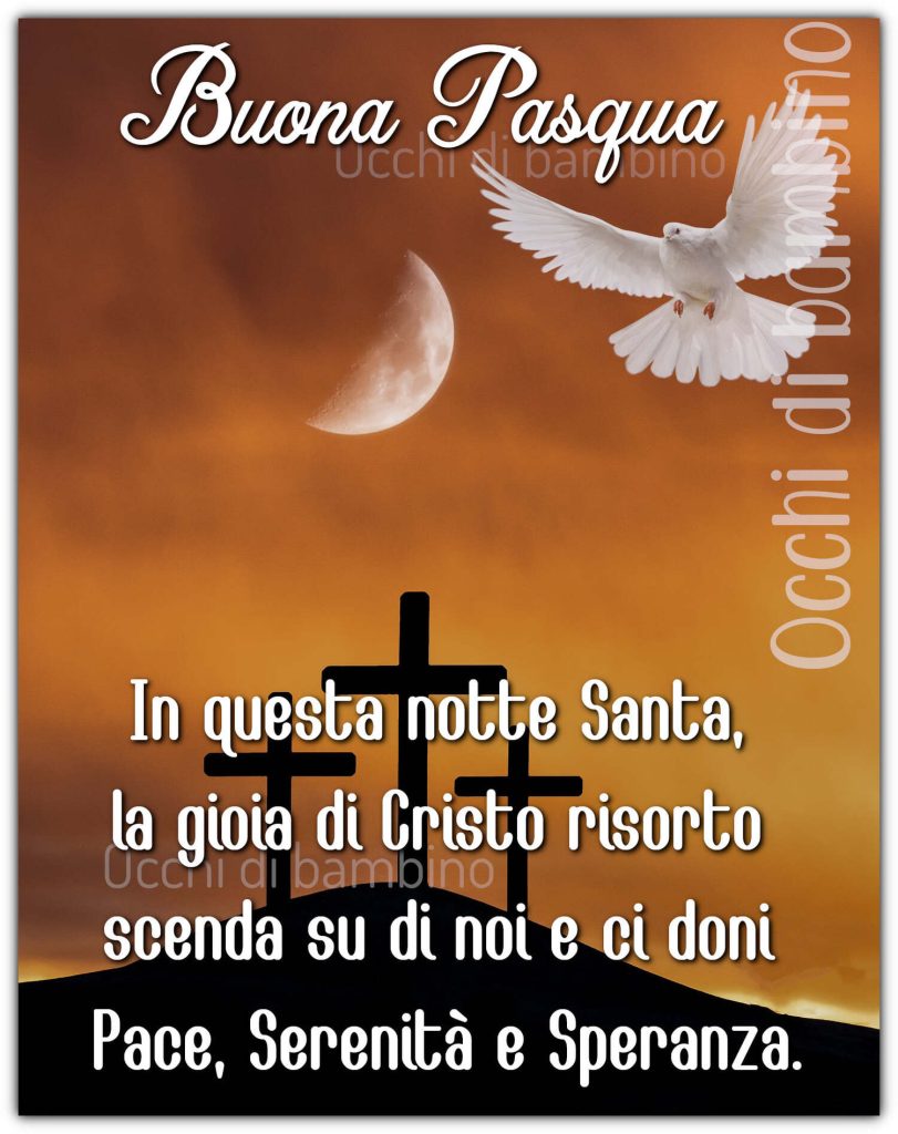 Buona Pasqua. In questa notte Santa, la gioia di Cristo risorto scenda su di noi e ci doni pace, serenità e speranza.