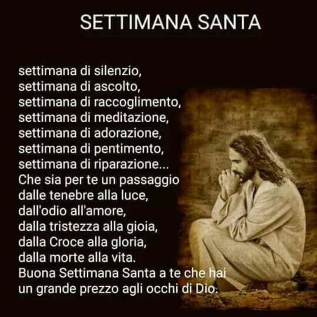 Inizia oggi la Settimana Santa