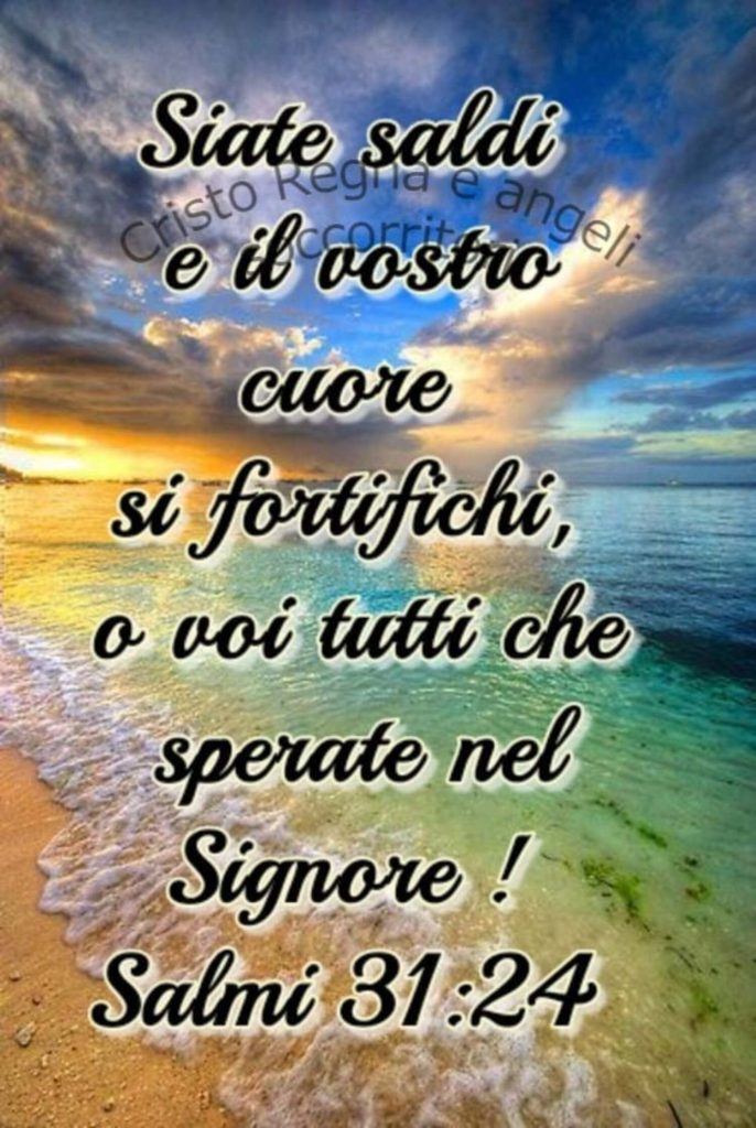 Siate saldi e il vostro cuore si fortifichi, o voi tutti che sperate nel Signore! - Salmi 31:24