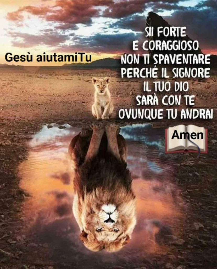 Sii forte e coraggioso, non ti spaventare perché il Signore il Tuo Dio sarà con te ovunque tu andrai. Amen