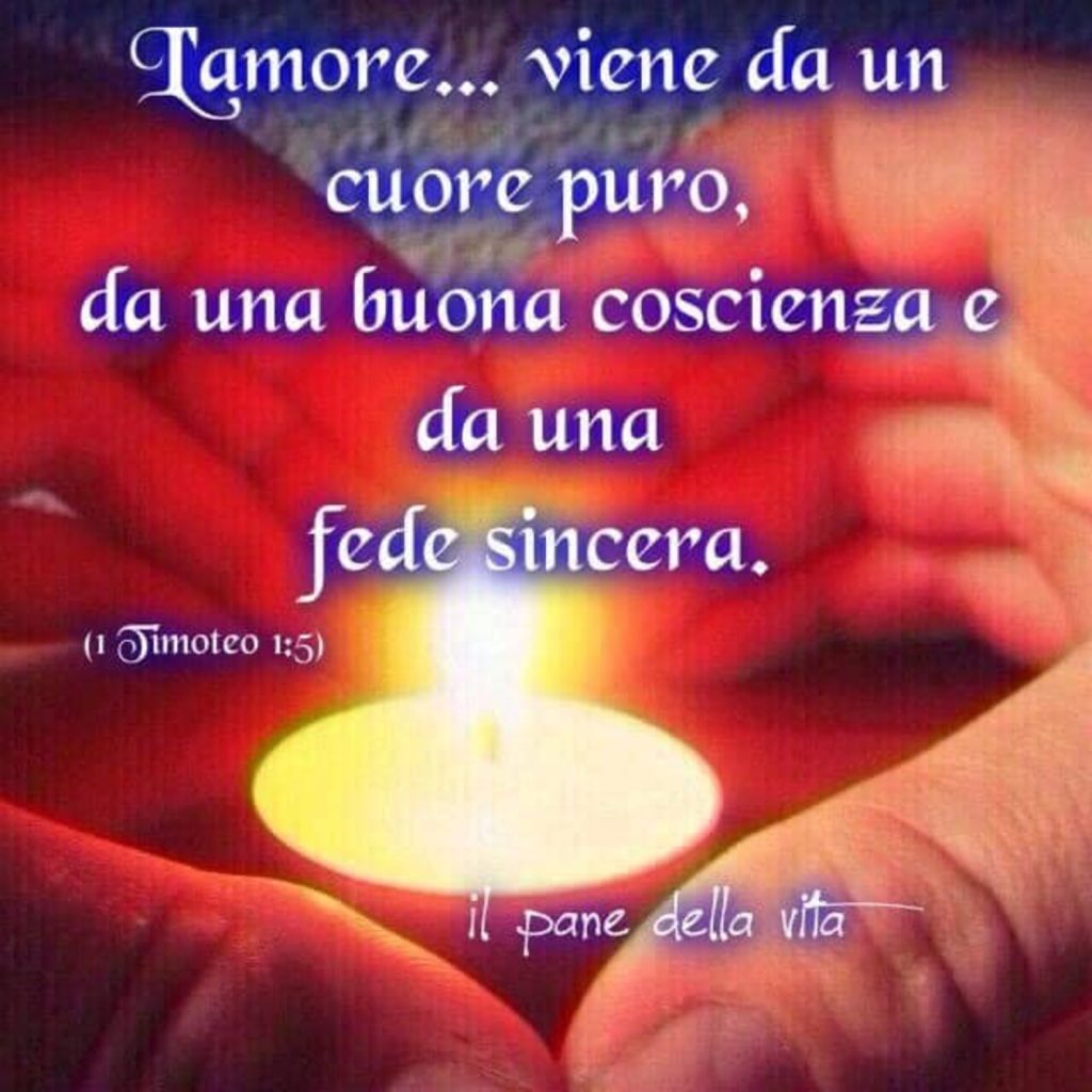 L'amore... viene da un cuore puro, da una buona coscienza e da una fede sincera. - 1 Timoteo 1:51