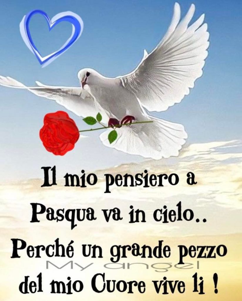 Il mio pensiero a Pasqua va in cielo... Perché un grande pezzo del mio cuore vive lì! 🕊🌹